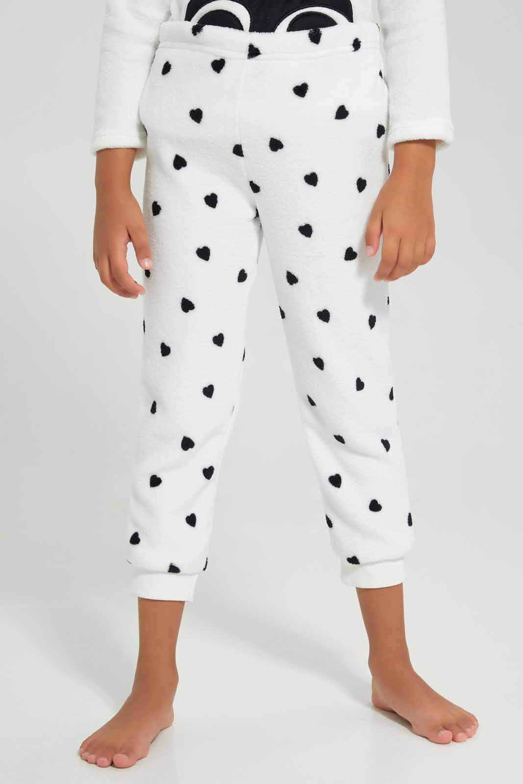 Redtag-CORAL-FLEECE-PJ---WHITE-SPOT-Category:Pyjama-Sets,-Colour:Cream,-Deals:New-In,-Filter:Girls-(2-to-8-Yrs),-GIR-Pyjama-Sets,-New-In-GIR-APL,-Non-Sale,-Section:Girls-(0-to-14Yrs),-W22B-Girls-2 to 8 Years
