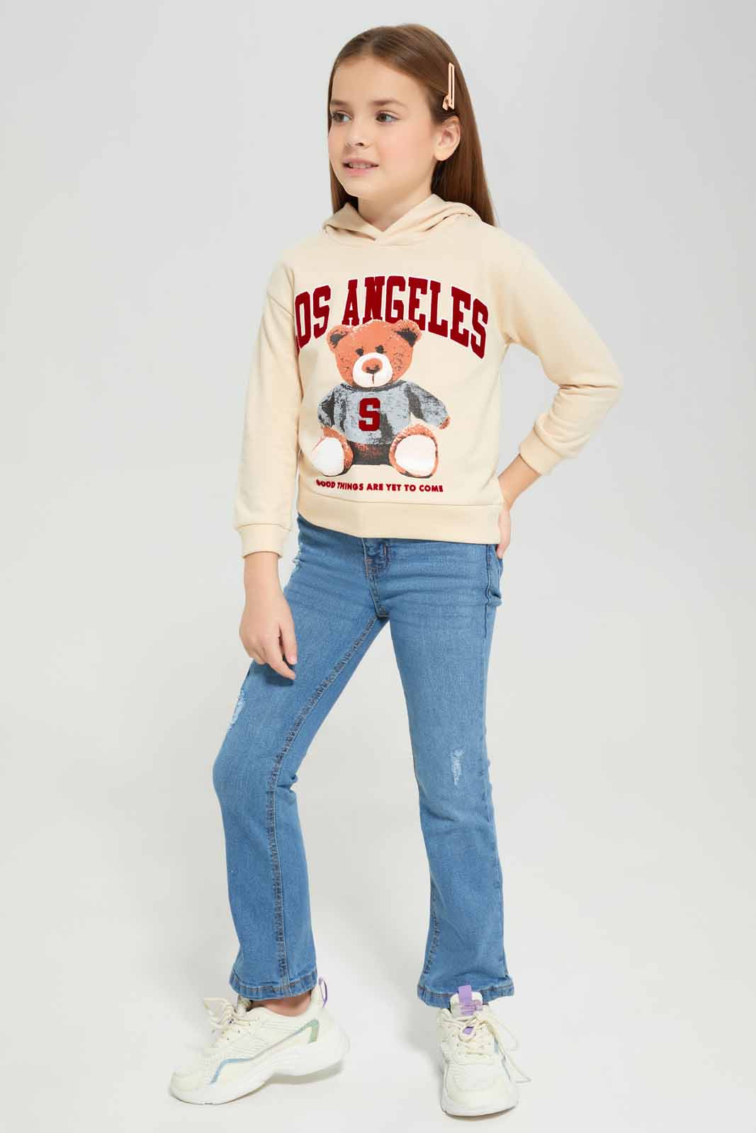 Redtag-Biege-L/S-Sweatshirt-With-Placement-Print-Category:Sweatshirts,-Colour:Beige,-Deals:New-In,-Filter:Girls-(2-to-8-Yrs),-GIR-Sweatshirts,-New-In-GIR-APL,-Non-Sale,-Section:Girls-(0-to-14Yrs),-W22B-Girls-2 to 8 Years
