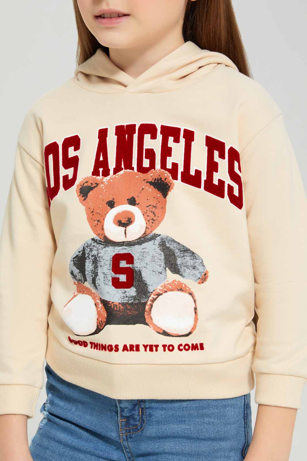 Redtag-Biege-L/S-Sweatshirt-With-Placement-Print-Category:Sweatshirts,-Colour:Beige,-Deals:New-In,-Filter:Girls-(2-to-8-Yrs),-GIR-Sweatshirts,-New-In-GIR-APL,-Non-Sale,-Section:Girls-(0-to-14Yrs),-W22B-Girls-2 to 8 Years