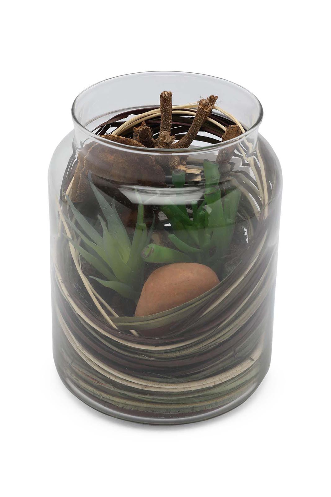 Redtag-Assorted-Artificial-Cluster-Leaf-In-Glass-Jar-Category:Plants-&-Flowers,-Colour:Assorted,-Deals:New-In,-Dept:Home,-Filter:Home-Decor,-HMW-HOM-Decorative-Accessories,-New-In-HMW-HOM,-Non-Sale,-Section:Homewares,-W22B-Home-Decor-