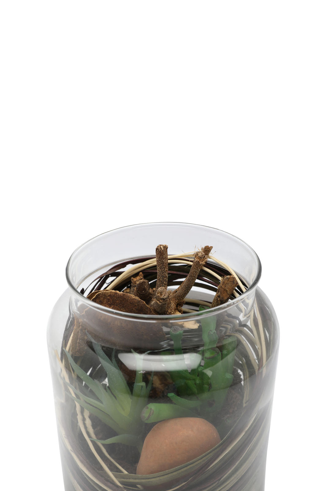 Redtag-Assorted-Artificial-Cluster-Leaf-In-Glass-Jar-Category:Plants-&-Flowers,-Colour:Assorted,-Deals:New-In,-Dept:Home,-Filter:Home-Decor,-HMW-HOM-Decorative-Accessories,-New-In-HMW-HOM,-Non-Sale,-Section:Homewares,-W22B-Home-Decor-