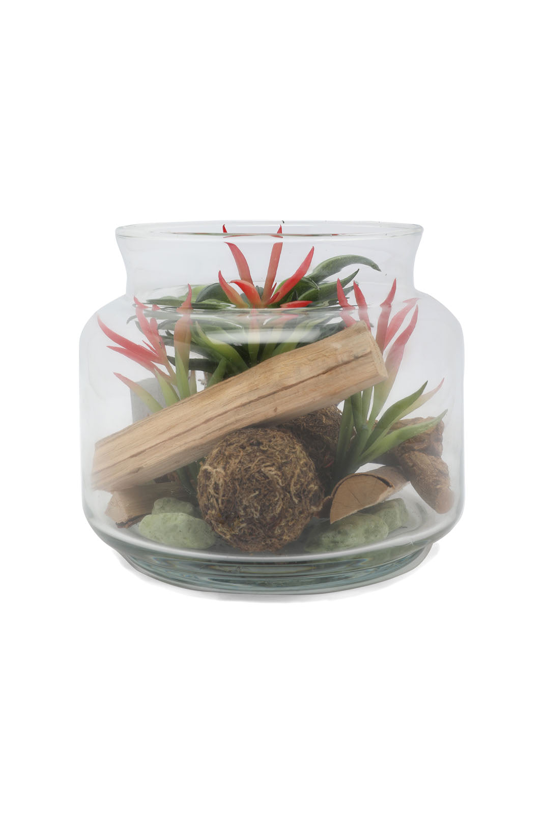 Redtag-Assorted-Artificial-Assorted-Cluster-Leaf-And-Stone-In-Glass-Jar-Category:Plants-&-Flowers,-Colour:Assorted,-Deals:New-In,-Dept:Home,-Filter:Home-Decor,-HMW-HOM-Decorative-Accessories,-New-In-HMW-HOM,-Non-Sale,-Section:Homewares,-W22B-Home-Decor-