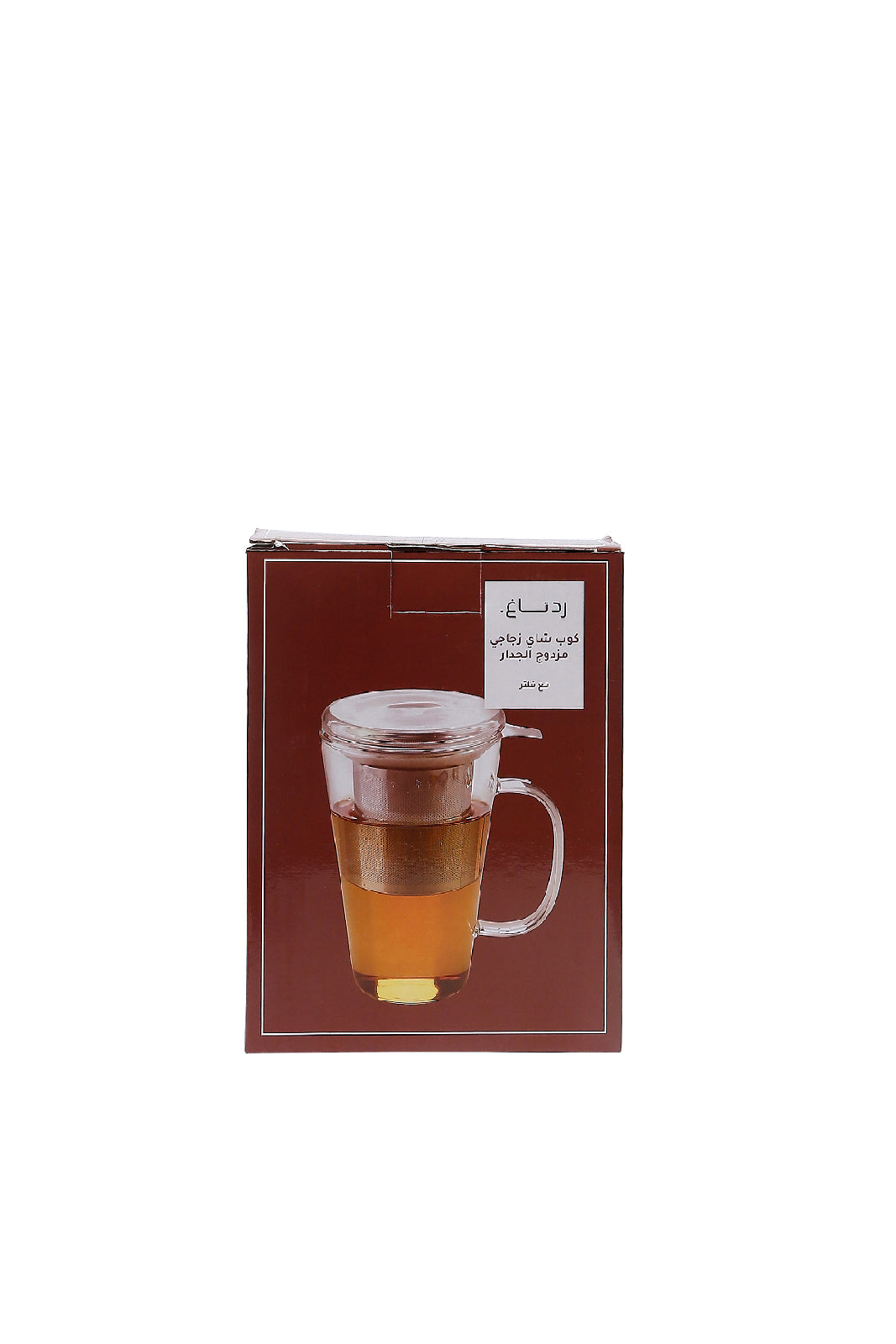 Redtag-Clear-Double-Wall-Glass-Tea-Cup-With-Filter-Category:Cups-&-Mugs,-Colour:White,-Deals:New-In,-Dept:Home,-Filter:Home-Dining,-HMW-DIN-Crockery,-New-In-HMW-DIN,-Non-Sale,-S23A,-Section:Homewares-Home-Dining-