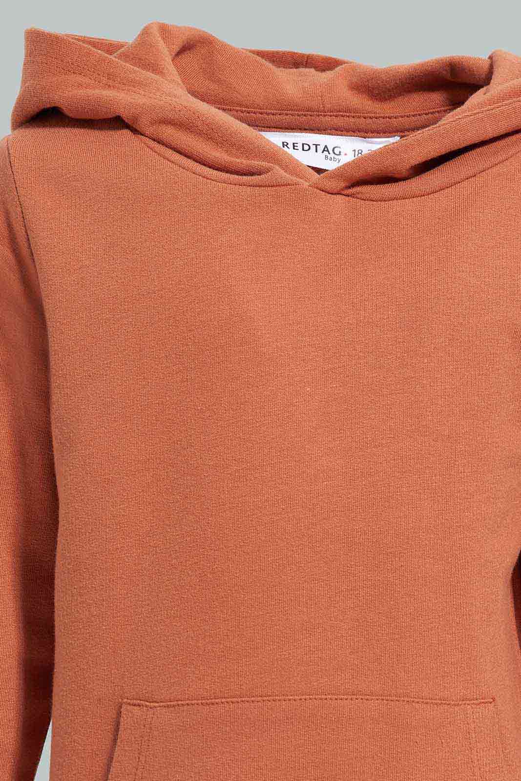 Redtag-Rust-TBL-Hooded-Sweatshirt-Category:Sweatshirts,-Colour:Orange,-Deals:New-In,-Dept:Boys,-Filter:Infant-Boys-(3-to-24-Mths),-INB-Sweatshirts,-New-In-INB-APL,-Non-Sale,-Section:Boys-(0-to-14Yrs),-W22B-Infant-Boys-3 to 24 Months