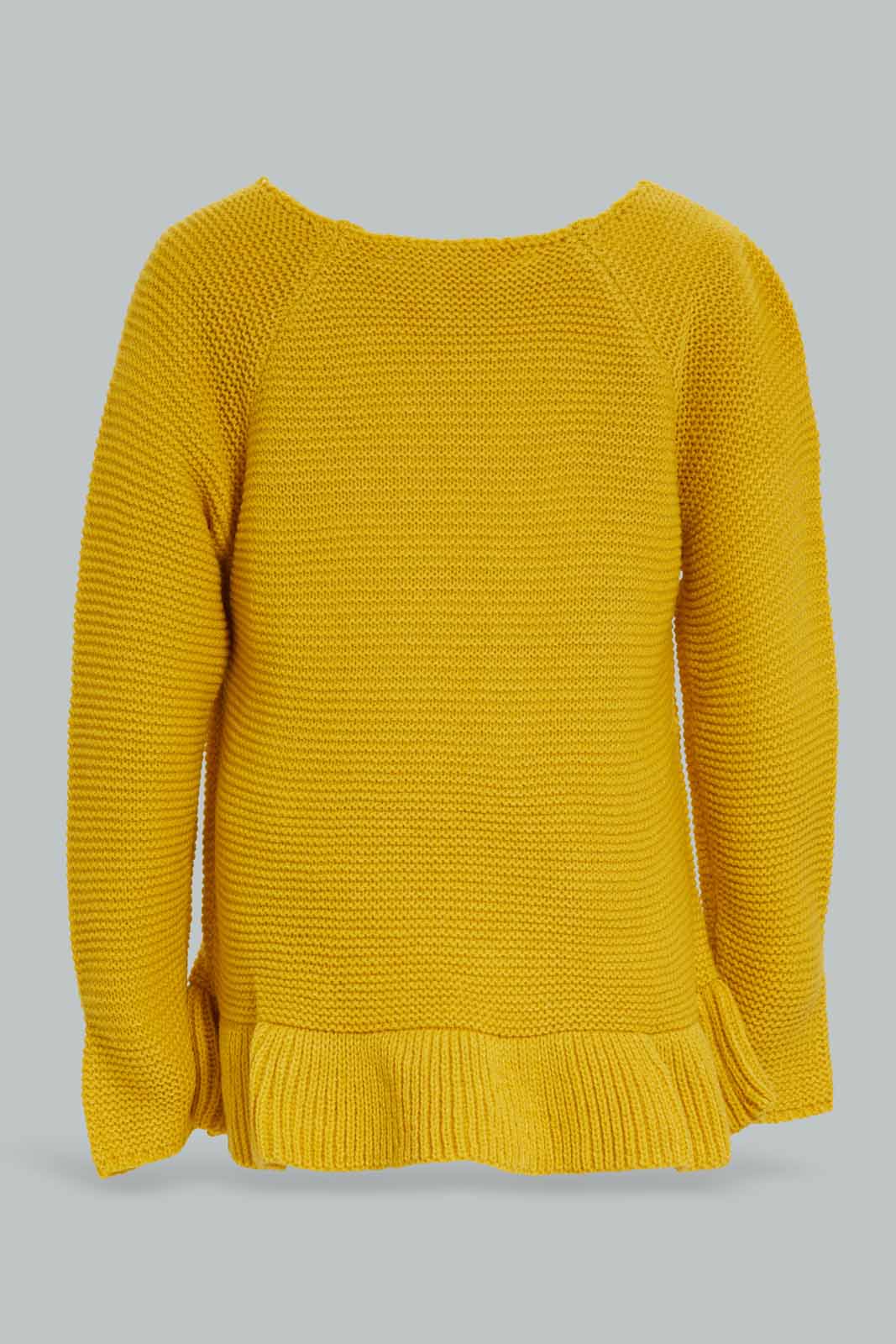 Redtag-Mustard-Frill-Sleeve-Tshirt-Category:Pullovers,-Colour:Mustard,-Deals:New-In,-Filter:Infant-Girls-(3-to-24-Mths),-ING-Pullovers,-New-In-ING-APL,-Non-Sale,-Section:Girls-(0-to-14Yrs),-W22A-Infant-Girls-3 to 24 Months