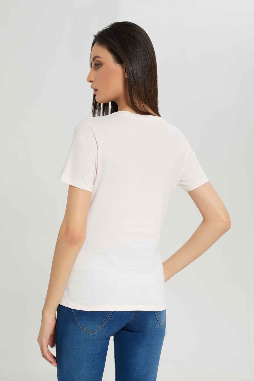 Redtag-Pale-Pink-Printed-T-Shirt-Category:T-Shirts,-Colour:Apricot,-Deals:New-In,-Dept:Ladieswear,-Filter:Women's-Clothing,-New-In-Women-APL,-Non-Sale,-Section:Women,-TBL,-W22B,-Women-T-Shirts-Women's-