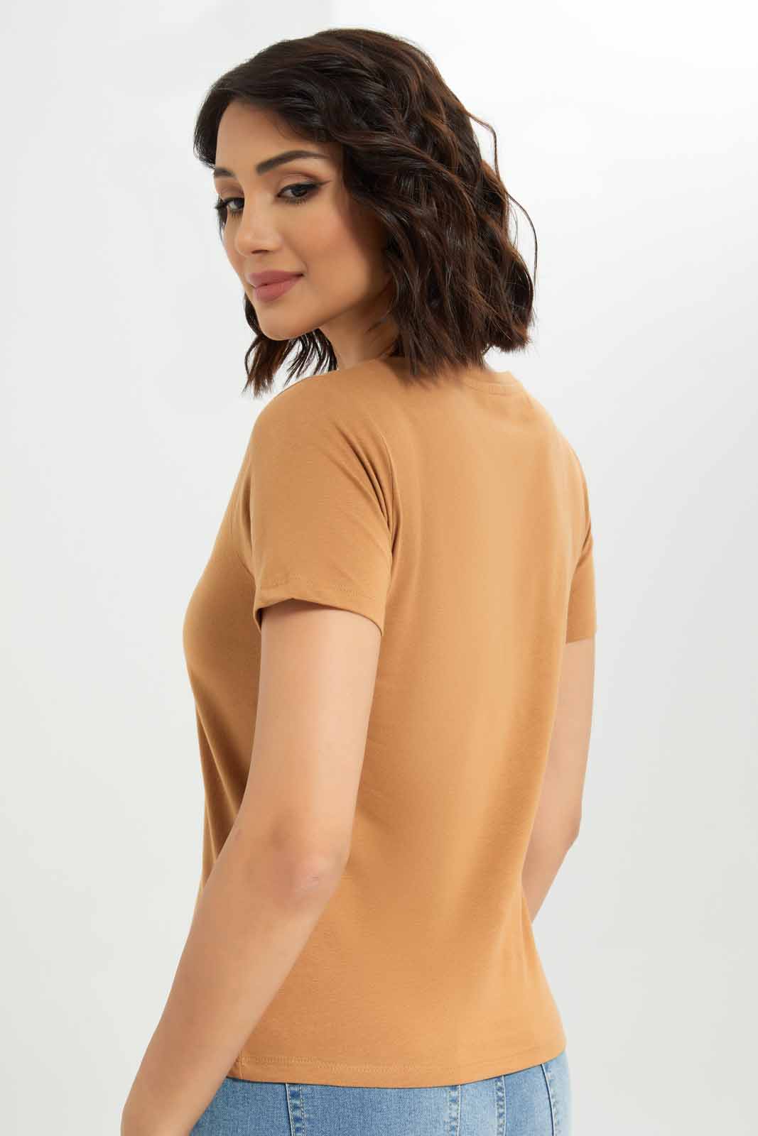 Redtag-Brown-Printed-T-Shirt-Category:T-Shirts,-Colour:Brown,-Deals:New-In,-Dept:Ladieswear,-Filter:Women's-Clothing,-New-In-Women-APL,-Non-Sale,-Section:Women,-TBL,-W22B,-Women-T-Shirts-Women's-