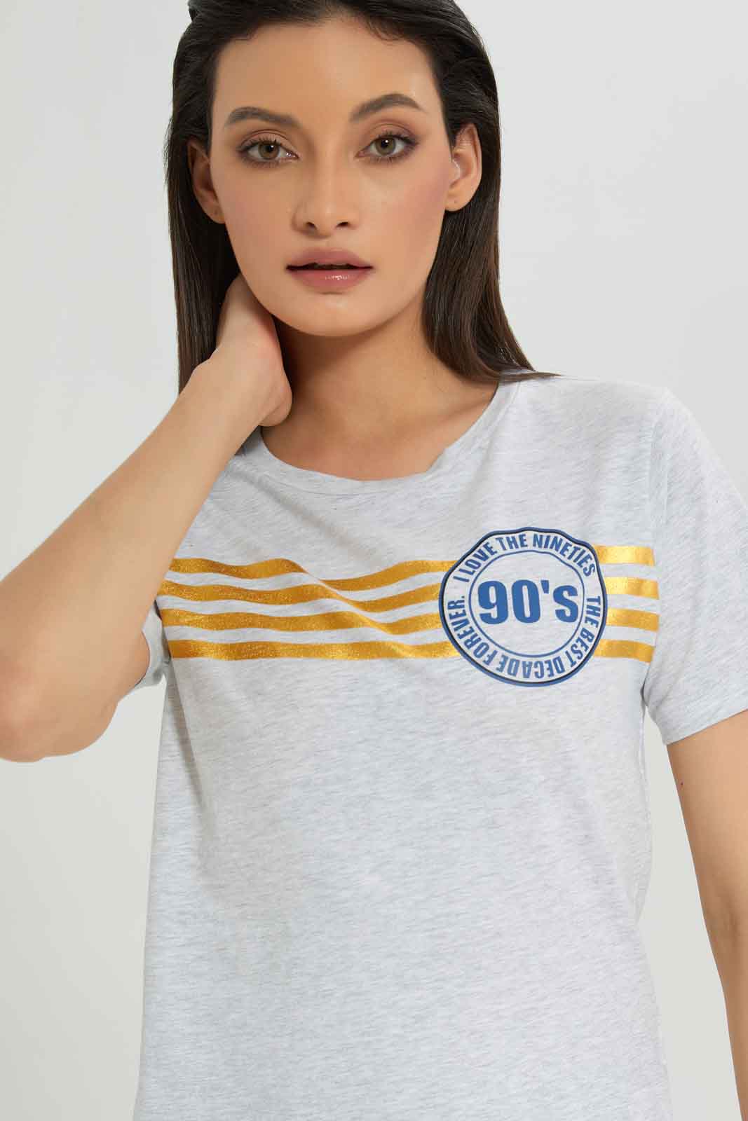 Redtag-Mid-Grey-Printed-T-Shirt-Category:T-Shirts,-Colour:Grey,-Deals:New-In,-Dept:Ladieswear,-Filter:Women's-Clothing,-New-In-Women-APL,-Non-Sale,-Section:Women,-TBL,-W22B,-Women-T-Shirts-Women's-