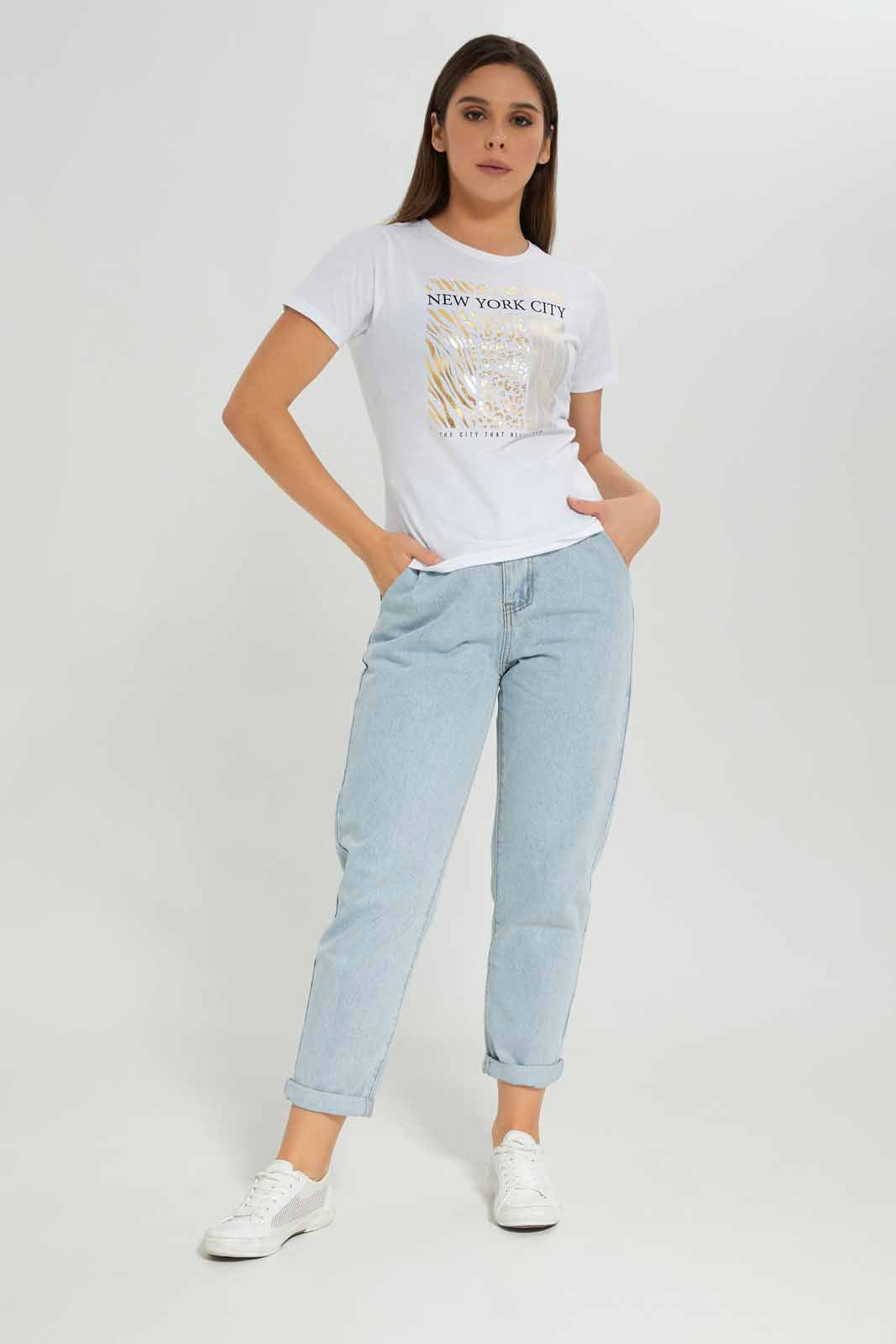 Redtag-White-Printed-T-Shirt-Category:T-Shirts,-Colour:White,-Deals:New-In,-Dept:Ladieswear,-Filter:Women's-Clothing,-New-In-Women-APL,-Non-Sale,-Section:Women,-TBL,-W22B,-Women-T-Shirts-Women's-