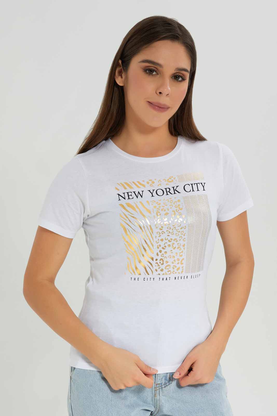 Redtag-White-Printed-T-Shirt-Category:T-Shirts,-Colour:White,-Deals:New-In,-Dept:Ladieswear,-Filter:Women's-Clothing,-New-In-Women-APL,-Non-Sale,-Section:Women,-TBL,-W22B,-Women-T-Shirts-Women's-