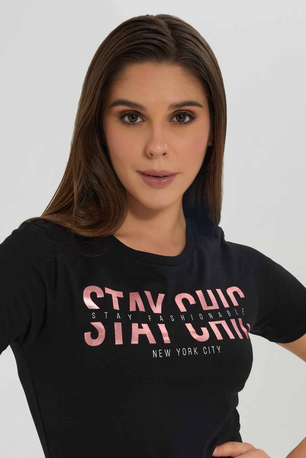 Redtag-Black-Printed-T-Shirt-Category:T-Shirts,-Colour:Black,-Deals:New-In,-Dept:Ladieswear,-Filter:Women's-Clothing,-New-In-Women-APL,-Non-Sale,-Section:Women,-TBL,-W22B,-Women-T-Shirts-Women's-