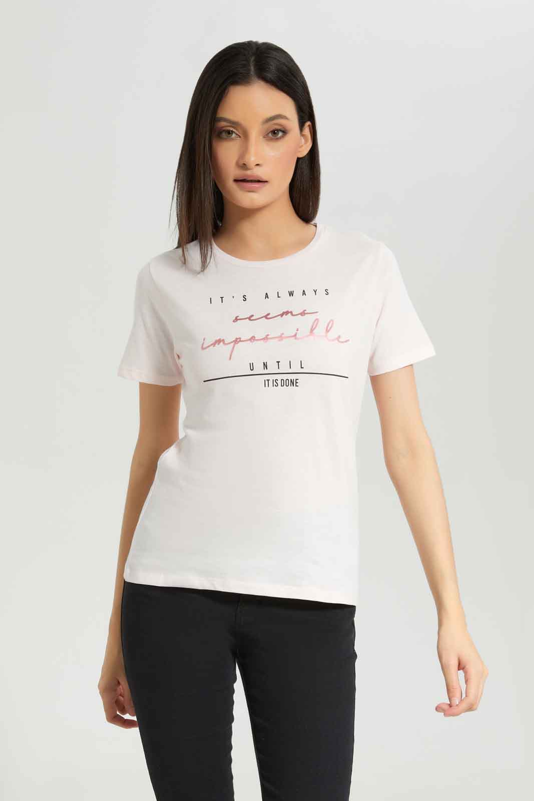 Redtag-Pale-Pink-Printed-T-Shirt-Category:T-Shirts,-Colour:Apricot,-Deals:New-In,-Dept:Ladieswear,-Filter:Women's-Clothing,-New-In-Women-APL,-Non-Sale,-Section:Women,-TBL,-W22B,-Women-T-Shirts-Women's-