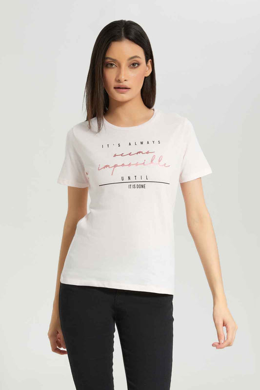 Redtag-Pale-Pink-Printed-T-Shirt-Category:T-Shirts,-Colour:Apricot,-Deals:New-In,-Dept:Ladieswear,-Filter:Women's-Clothing,-New-In-Women-APL,-Non-Sale,-Section:Women,-TBL,-W22B,-Women-T-Shirts-Women's-