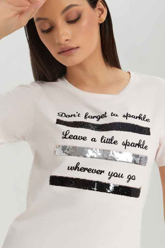 Redtag-Pale-pink-Embellished-T-Shirt-Category:T-Shirts,-Colour:Apricot,-Deals:New-In,-Dept:Ladieswear,-Filter:Women's-Clothing,-New-In-Women-APL,-Non-Sale,-Section:Women,-TBL,-W22B,-Women-T-Shirts-Women's-