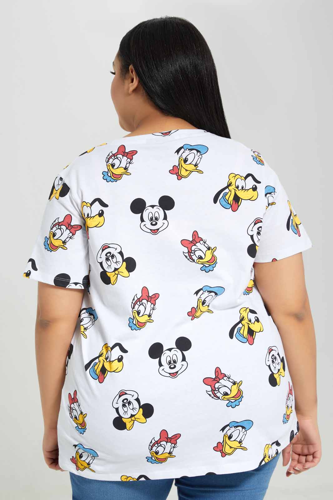 Redtag-White-Micky-Mouse-Allover-Printed-printed-T-Shirt-Category:T-Shirts,-Colour:Ivory,-Deals:New-In,-Filter:Plus-Size,-LDP-T-Shirts,-New-In-LDP-APL,-Non-Sale,-Section:Women,-TBL,-W22A-Women's-