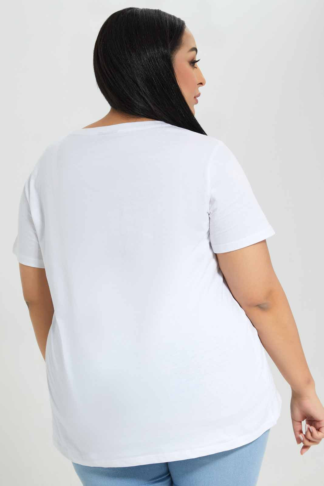 Redtag-White-Minnie-Placement-Print-T-Shirt-Category:T-Shirts,-Colour:White,-Deals:New-In,-Filter:Plus-Size,-LDP-T-Shirts,-New-In-LDP-APL,-Non-Sale,-Section:Women,-TBL,-W22A-Women's-