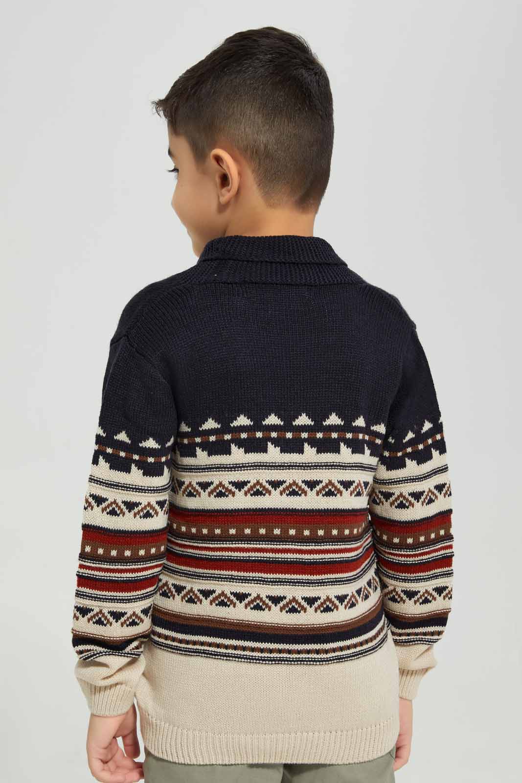Redtag-Navy-Shawl-Collared-Cardigan-BOY-Cardigans,-Category:Cardigans,-Colour:Navy,-Deals:New-In,-EHW,-Filter:Boys-(2-to-8-Yrs),-New-In-BOY-APL,-Non-Sale,-Section:Boys-(0-to-14Yrs),-W22B-Boys-2 to 8 Years
