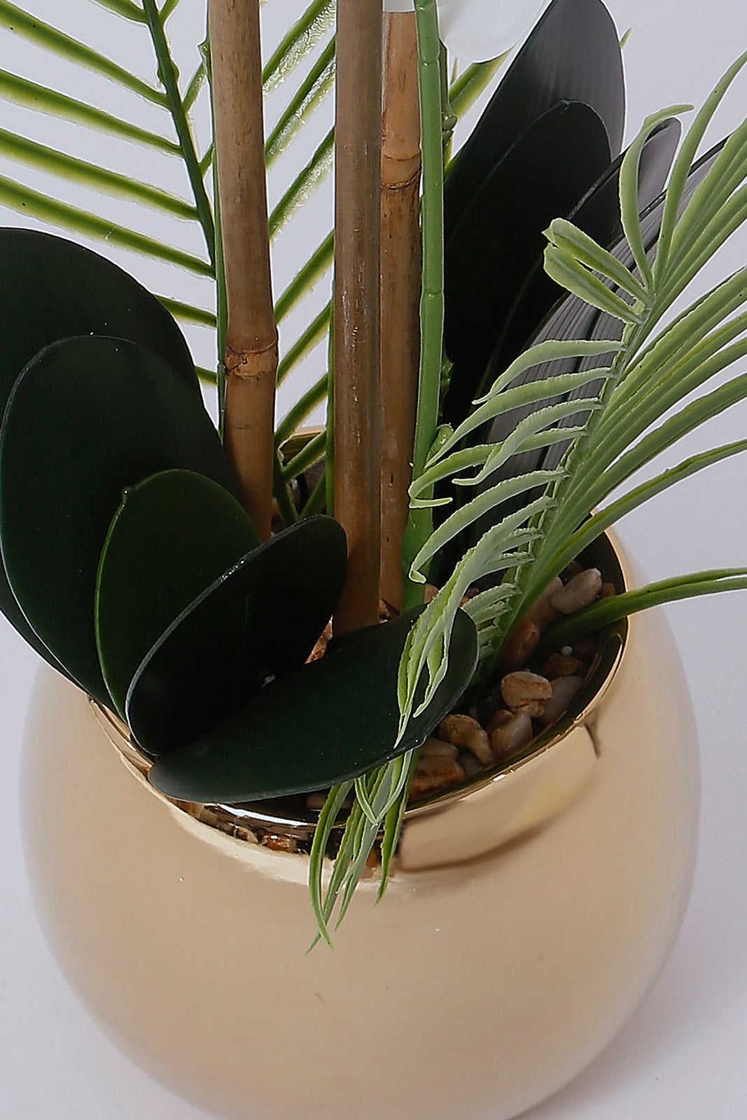 Redtag-Gold-Artificial-Orchid-Flower-In-Ceramic-Gold-Vase-Category:Plants-&-Flowers,-Colour:Gold,-Deals:New-In,-Dept:Home,-Filter:Home-Decor,-HMW-HOM-Decorative-Accessories,-New-In-HMW-HOM,-Non-Sale,-S23A,-Section:Homewares-Home-Decor-