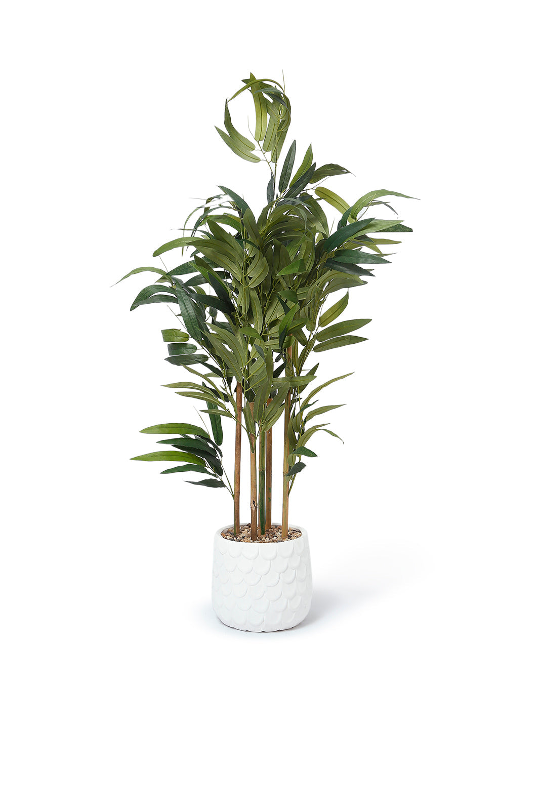 Redtag-Green-Artificial-Bamboo-Plant-With-Pattern-White-Pot-130Cm-Category:Plants-&-Flowers,-Colour:Green,-Deals:New-In,-Dept:Home,-Filter:Home-Decor,-HMW-HOM-Decorative-Accessories,-New-In-HMW-HOM,-Non-Sale,-S23A,-Section:Homewares-Home-Decor-
