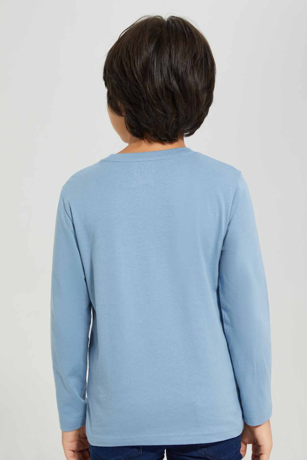 Redtag-Blue-Future-Heroes-Long-Sleeve-T--Shirt-BOY-T-Shirts,-Category:T-Shirts,-Colour:Blue,-Deals:New-In,-Filter:Boys-(2-to-8-Yrs),-New-In-BOY-APL,-Non-Sale,-Section:Boys-(0-to-14Yrs),-TBL,-W22B-Boys-2 to 8 Years