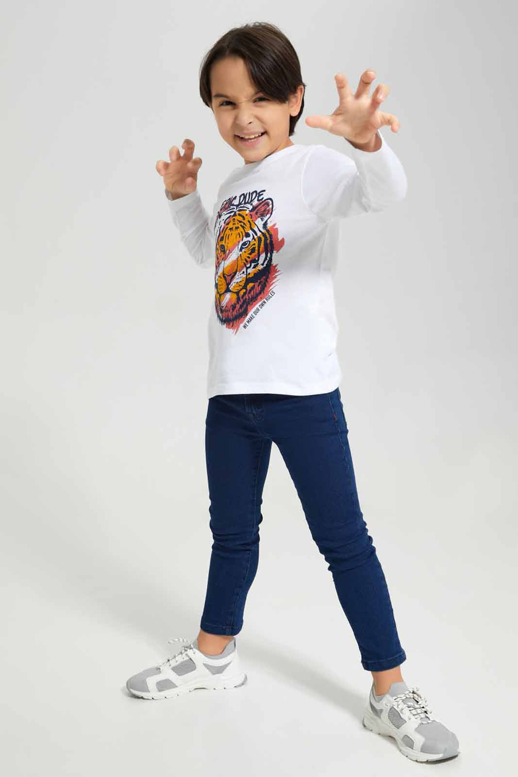 Redtag-White-Epic-Dude-Long-Sleeve-Graphic-T--Shirt-BOY-T-Shirts,-Category:T-Shirts,-Colour:White,-Deals:New-In,-Filter:Boys-(2-to-8-Yrs),-New-In-BOY-APL,-Non-Sale,-Section:Boys-(0-to-14Yrs),-TBL,-W22B-Boys-2 to 8 Years