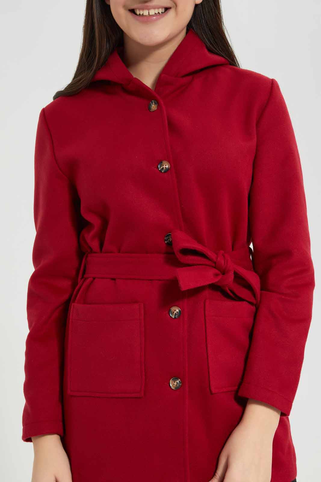 Redtag-Maroon-Hoody-Melton-Category:Jackets,-Colour:Burgundy,-Deals:New-In,-EHW,-Filter:Senior-Girls-(8-to-14-Yrs),-GSR-Jackets,-New-In-GSR-APL,-Non-Sale,-Section:Girls-(0-to-14Yrs),-W22B-Senior-Girls-9 to 14 Years