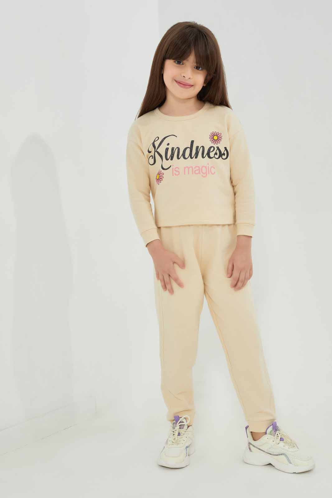 Redtag-Beige-French-Terry-Jogsuit-Category:Jog-Sets,-Colour:Beige,-Deals:New-In,-Filter:Girls-(2-to-8-Yrs),-GIR-Jog-Sets,-New-In-GIR-APL,-Non-Sale,-Section:Girls-(0-to-14Yrs),-W22B-Girls-2 to 8 Years