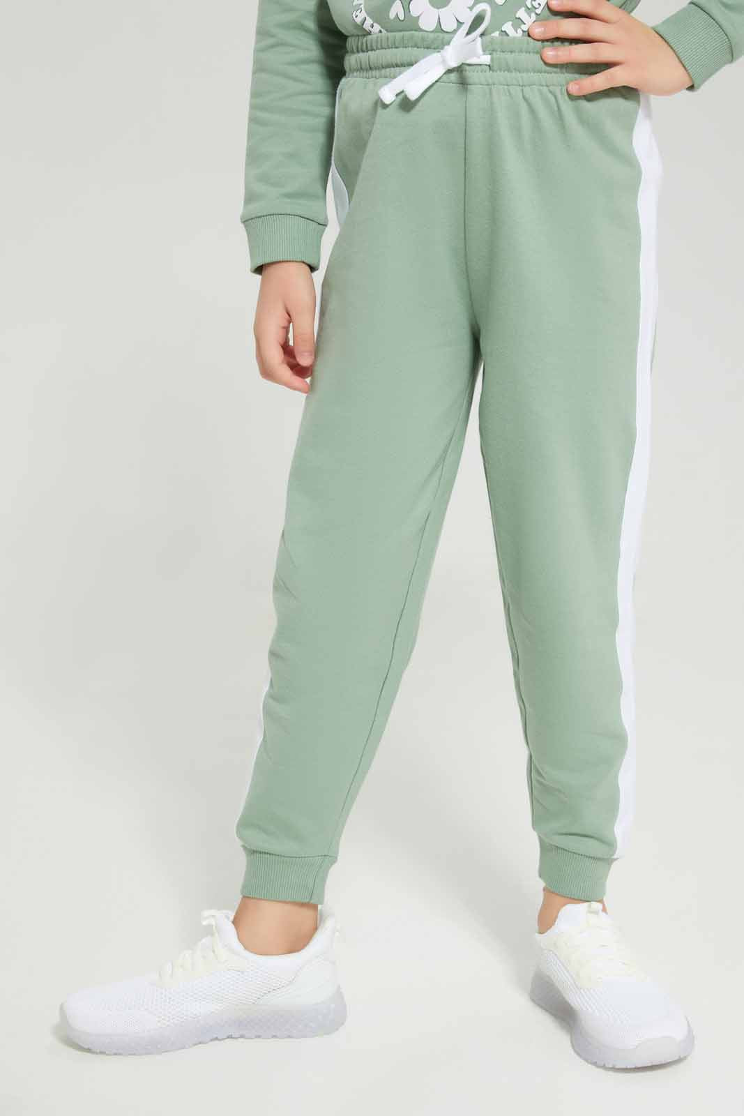 Redtag-Green-French-Terry-Jogsuit-Category:Jog-Sets,-Colour:Green,-Deals:New-In,-Filter:Girls-(2-to-8-Yrs),-GIR-Jog-Sets,-New-In-GIR-APL,-Non-Sale,-Section:Girls-(0-to-14Yrs),-W22B-Girls-2 to 8 Years