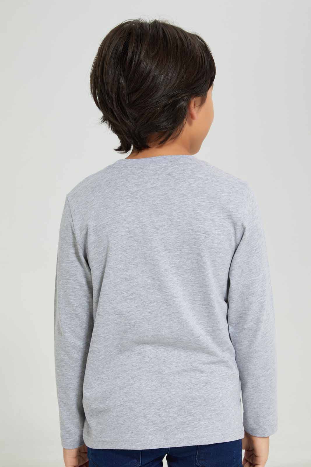 Redtag-Grey-Tiger-Long-Sleeve-Graphic-T-Shirt-BOY-T-Shirts,-Category:T-Shirts,-Colour:Grey,-Deals:New-In,-Filter:Boys-(2-to-8-Yrs),-New-In-BOY-APL,-Non-Sale,-Section:Boys-(0-to-14Yrs),-TBL,-W22B-Boys-2 to 8 Years