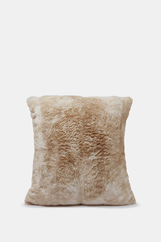 Redtag-Brown-Textured-Fur-Cushion-Category:Cushions,-Colour:Brown,-Deals:New-In,-Dept:Home,-Filter:Home-Bedroom,-HMW-BED-Cushions,-New-In-HMW-BED,-Non-Sale,-S23A,-Section:Homewares-Home-Bedroom-