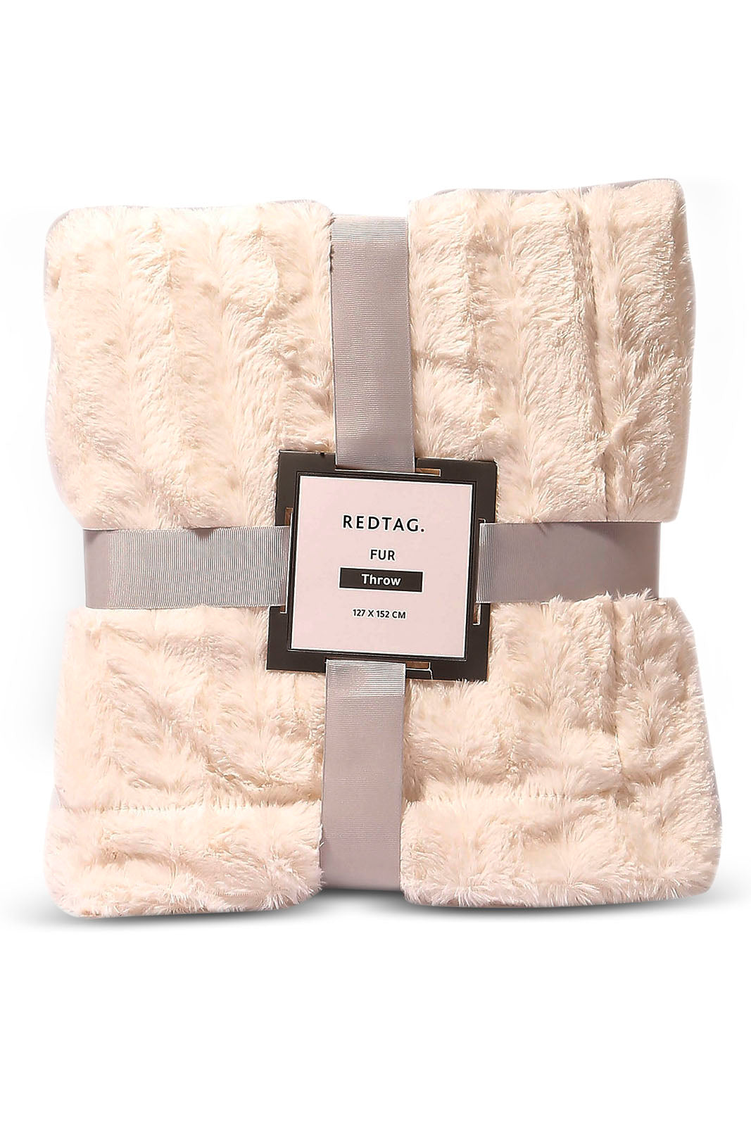 Redtag-Ivory-Solid-Fur-Throw-Category:Throws,-Colour:Ivory,-Deals:New-In,-Dept:Home,-Filter:Home-Bedroom,-HMW-BED-Throws,-New-In-HMW-BED,-Non-Sale,-S23A,-Section:Homewares-Home-Bedroom-