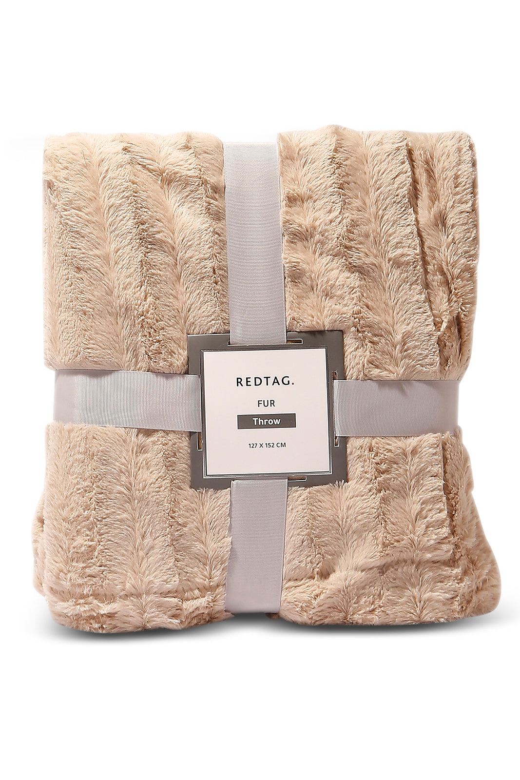 Redtag-Beige-Solid-Fur-Throw-Category:Throws,-Colour:Beige,-Deals:New-In,-Dept:Home,-Filter:Home-Bedroom,-HMW-BED-Throws,-New-In-HMW-BED,-Non-Sale,-S23A,-Section:Homewares-Home-Bedroom-