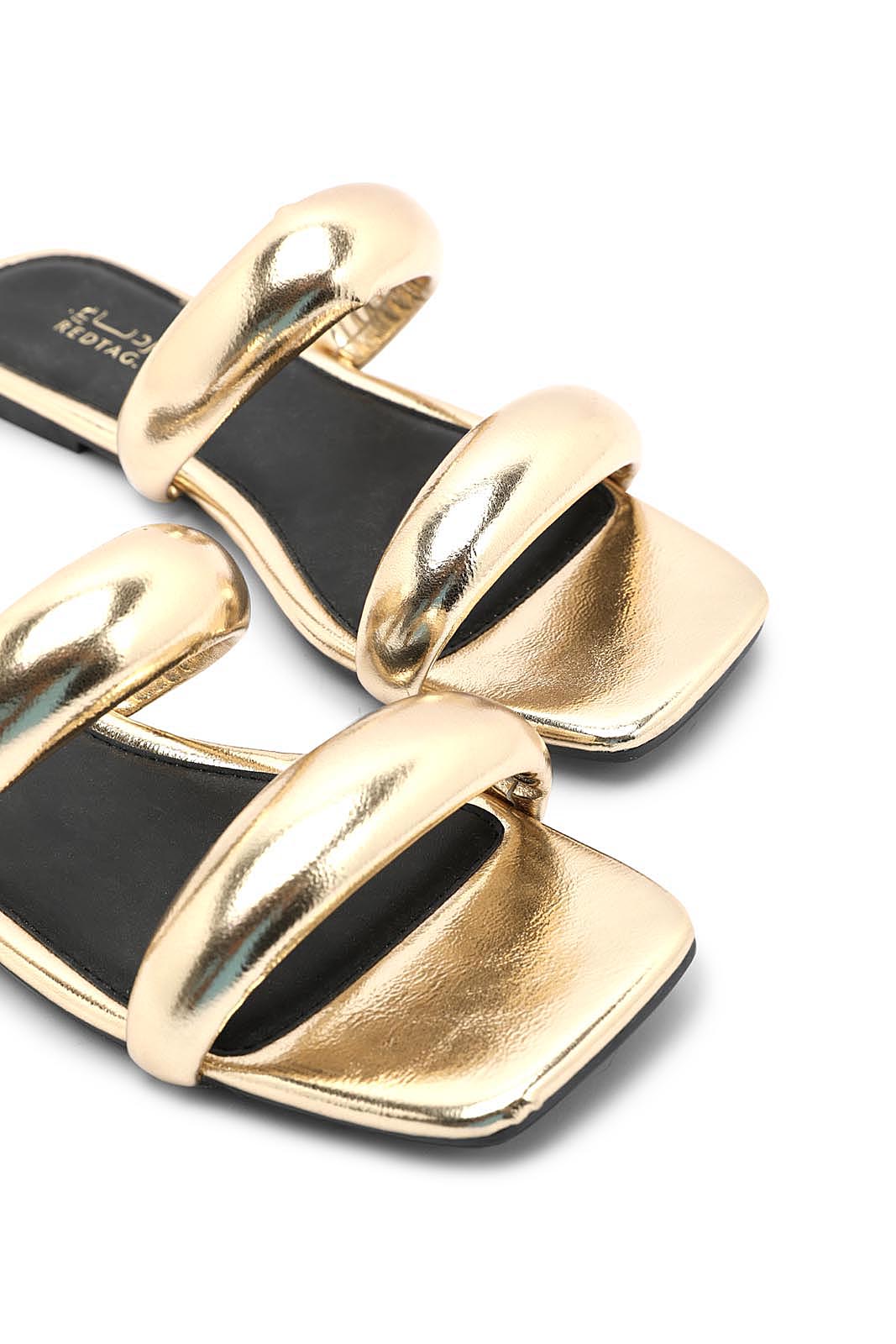 Redtag-Gold-Strappy-Mule-Category:Sandals,-Colour:Gold,-Deals:New-In,-Dept:Ladieswear,-Filter:Women's-Footwear,-LEC-Sandals,-New-In-Women-FOO,-Non-Sale,-Section:Women,-W22B-Women's-