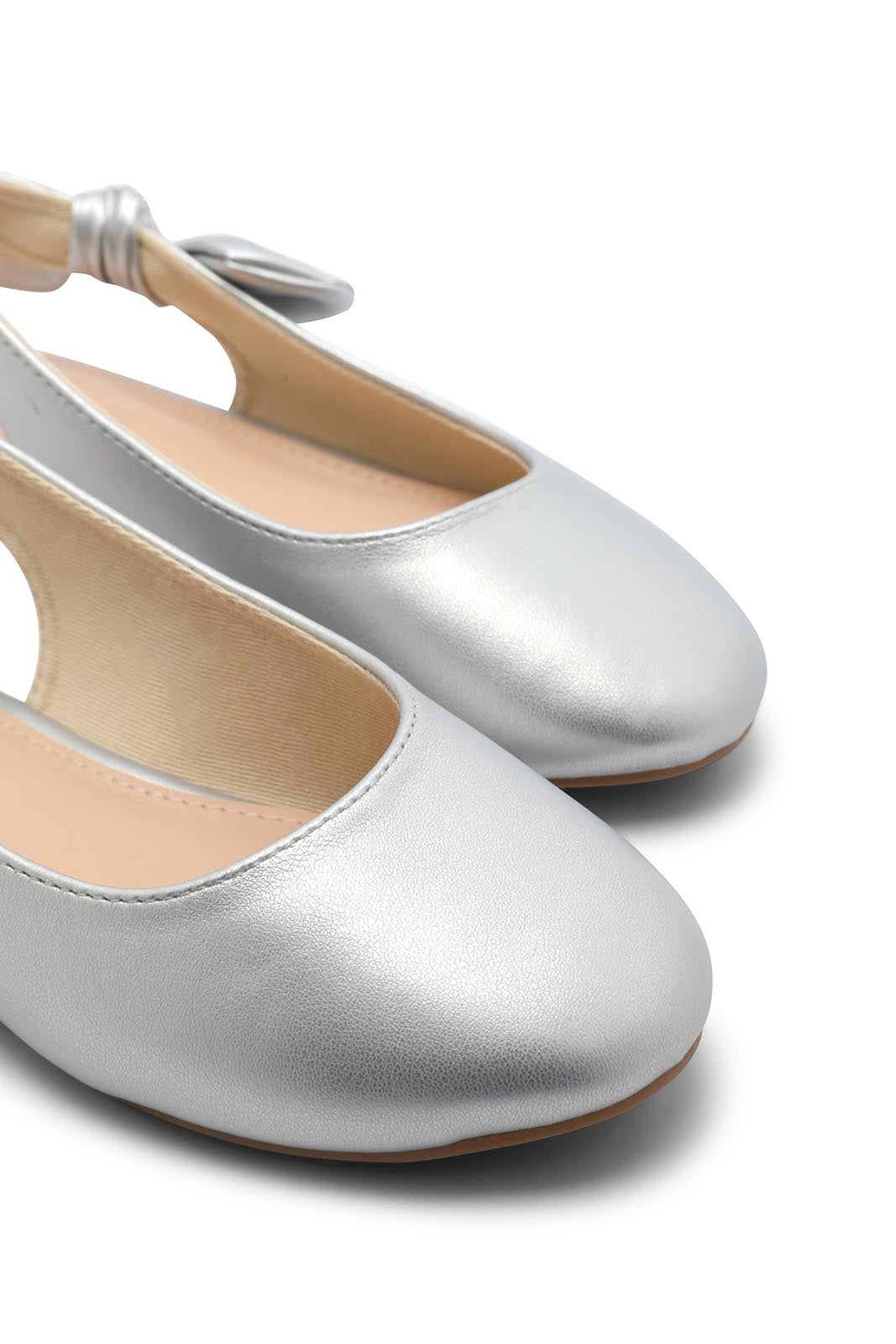 Redtag-Silver-Bow-Trim-Mule-Category:Sandals,-Colour:Silver,-Deals:New-In,-Dept:Girls,-Filter:Girls-Footwear-(5-to-14-Yrs),-GSR-Sandals,-New-In-GSR-FOO,-Non-Sale,-Section:Girls-(0-to-14Yrs),-W22B-Senior-Girls-