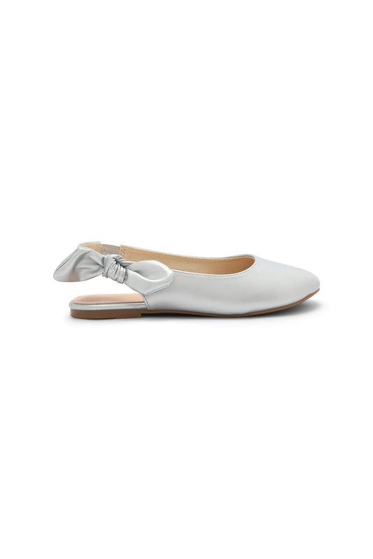 Redtag-Silver-Bow-Trim-Mule-Category:Sandals,-Colour:Silver,-Deals:New-In,-Dept:Girls,-Filter:Girls-Footwear-(5-to-14-Yrs),-GSR-Sandals,-New-In-GSR-FOO,-Non-Sale,-Section:Girls-(0-to-14Yrs),-W22B-Senior-Girls-
