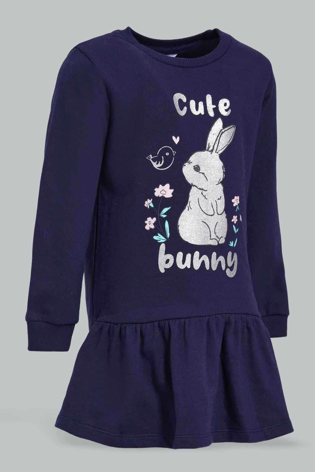 Redtag-Navy-Placement-Print-Dress-Category:Dresses,-Colour:Navy,-Deals:New-In,-Filter:Infant-Girls-(3-to-24-Mths),-ING-Dresses,-New-In-ING-APL,-Non-Sale,-Section:Girls-(0-to-14Yrs),-VLM,-W22B-Infant-Girls-3 to 24 Months