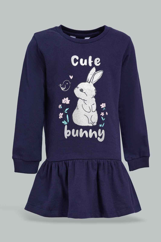 Redtag-Navy-Placement-Print-Dress-Category:Dresses,-Colour:Navy,-Deals:New-In,-Filter:Infant-Girls-(3-to-24-Mths),-ING-Dresses,-New-In-ING-APL,-Non-Sale,-Section:Girls-(0-to-14Yrs),-VLM,-W22B-Infant-Girls-3 to 24 Months