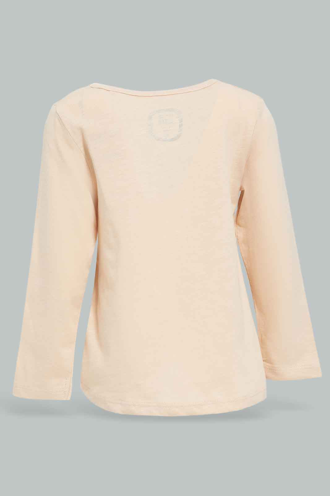 Redtag-Beige-To-Be-Wonderfull-Print-Graphic-Tee-Category:T-Shirts,-Colour:Beige,-Deals:New-In,-Filter:Infant-Girls-(3-to-24-Mths),-ING-T-Shirts,-New-In-ING-APL,-Non-Sale,-Section:Girls-(0-to-14Yrs),-TBL,-W22B-Infant-Girls-3 to 24 Months