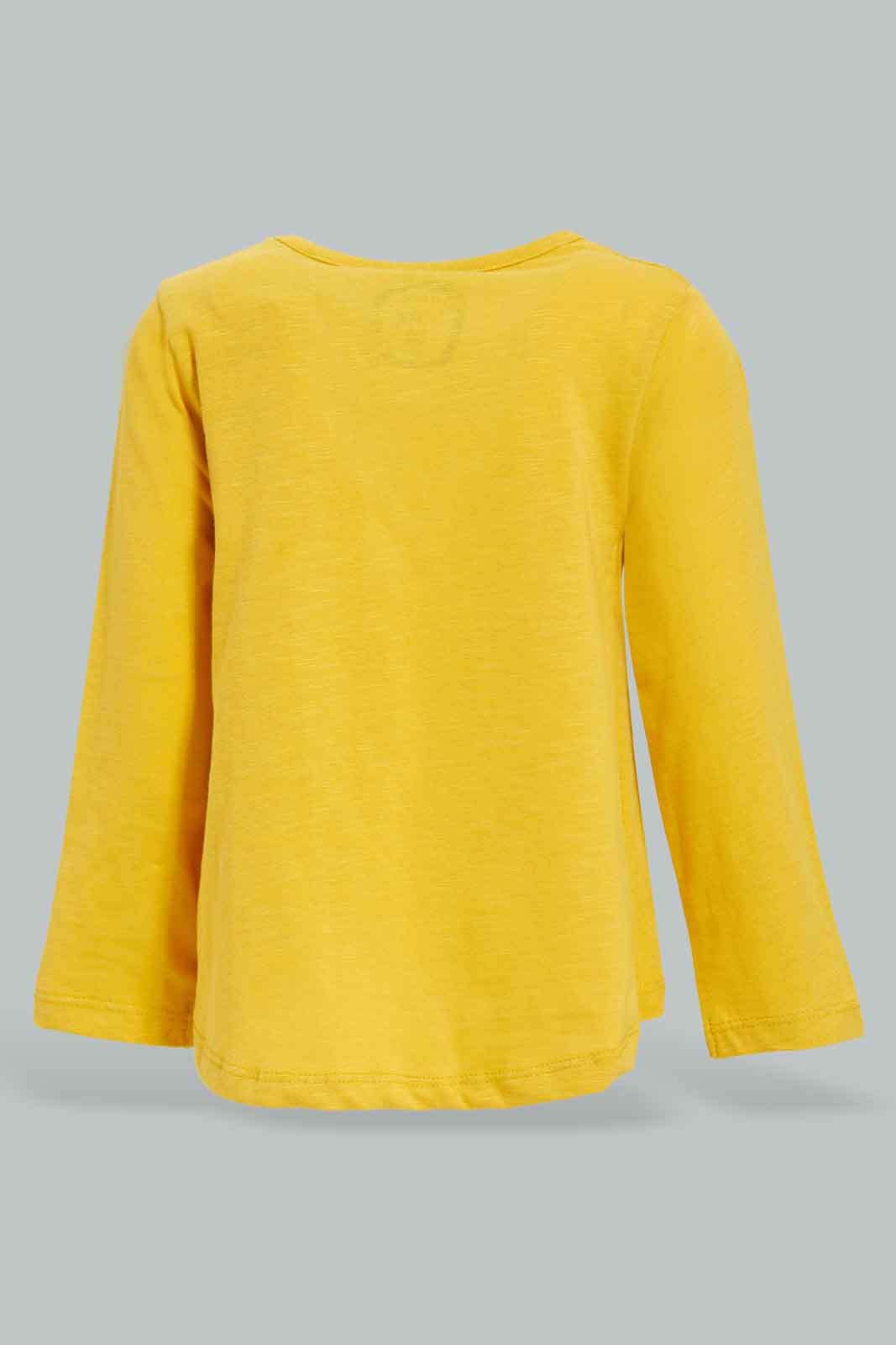 Redtag-Mustard-Wonderfull-Print-Graphic-Tee-Category:T-Shirts,-Colour:Mustard,-Deals:New-In,-Filter:Infant-Girls-(3-to-24-Mths),-ING-T-Shirts,-New-In-ING-APL,-Non-Sale,-Section:Girls-(0-to-14Yrs),-TBL,-W22B-Infant-Girls-3 to 24 Months