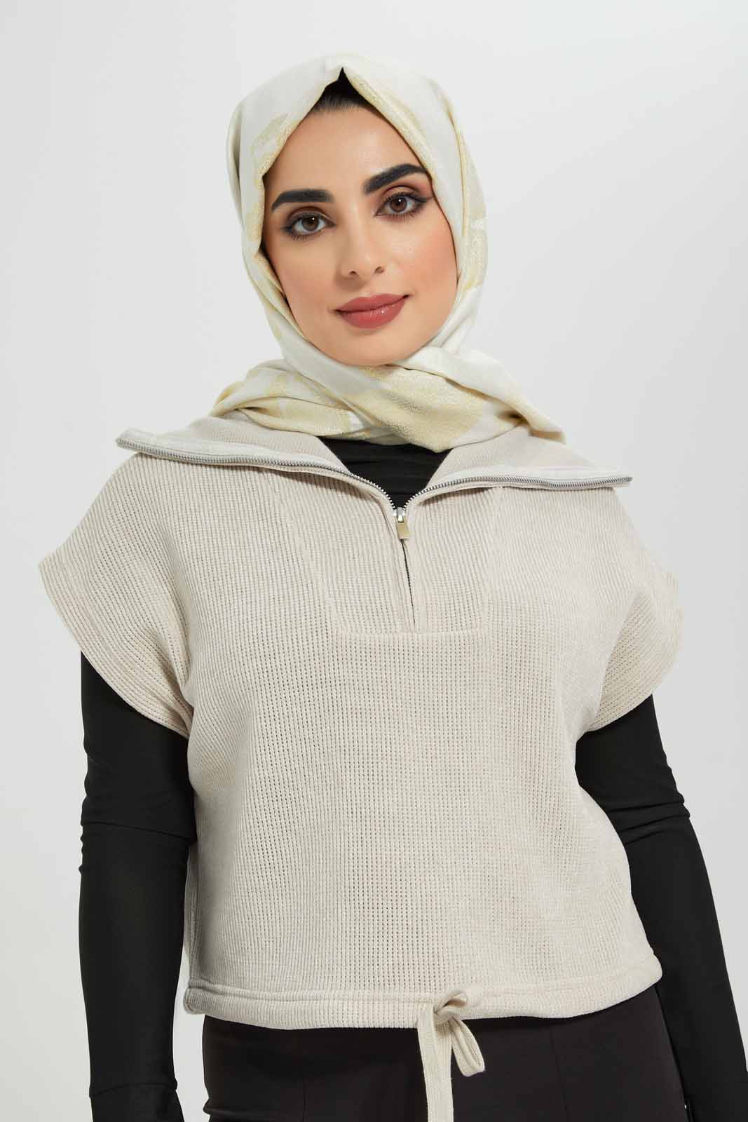 Redtag-Collared-Short-Sleeve-Sweatshirt-Category:Sweatshirts,-Colour:Grey,-Deals:New-In,-Filter:Women's-Clothing,-LMC,-Modest,-New-In-Women-APL,-Non-Sale,-Section:Women,-W22B,-Women-Sweatshirts--
