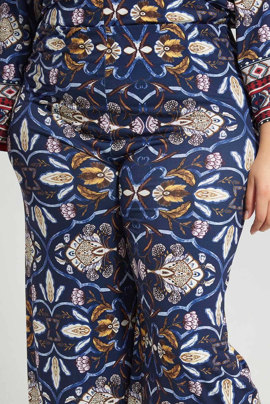 Redtag-Navy-Printed-Wide-Leg-Elasticated-Waist-Pants-With-Border-Category:Trousers,-Colour:Assorted,-Deals:New-In,-Filter:Plus-Size,-LDP-Trousers,-New-In-LDP-APL,-Non-Sale,-Section:Women,-W22B-Women's-