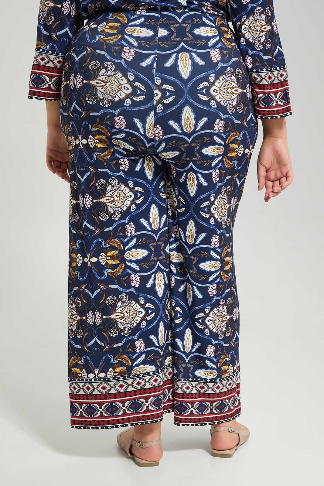 Redtag-Navy-Printed-Wide-Leg-Elasticated-Waist-Pants-With-Border-Category:Trousers,-Colour:Assorted,-Deals:New-In,-Filter:Plus-Size,-LDP-Trousers,-New-In-LDP-APL,-Non-Sale,-Section:Women,-W22B-Women's-