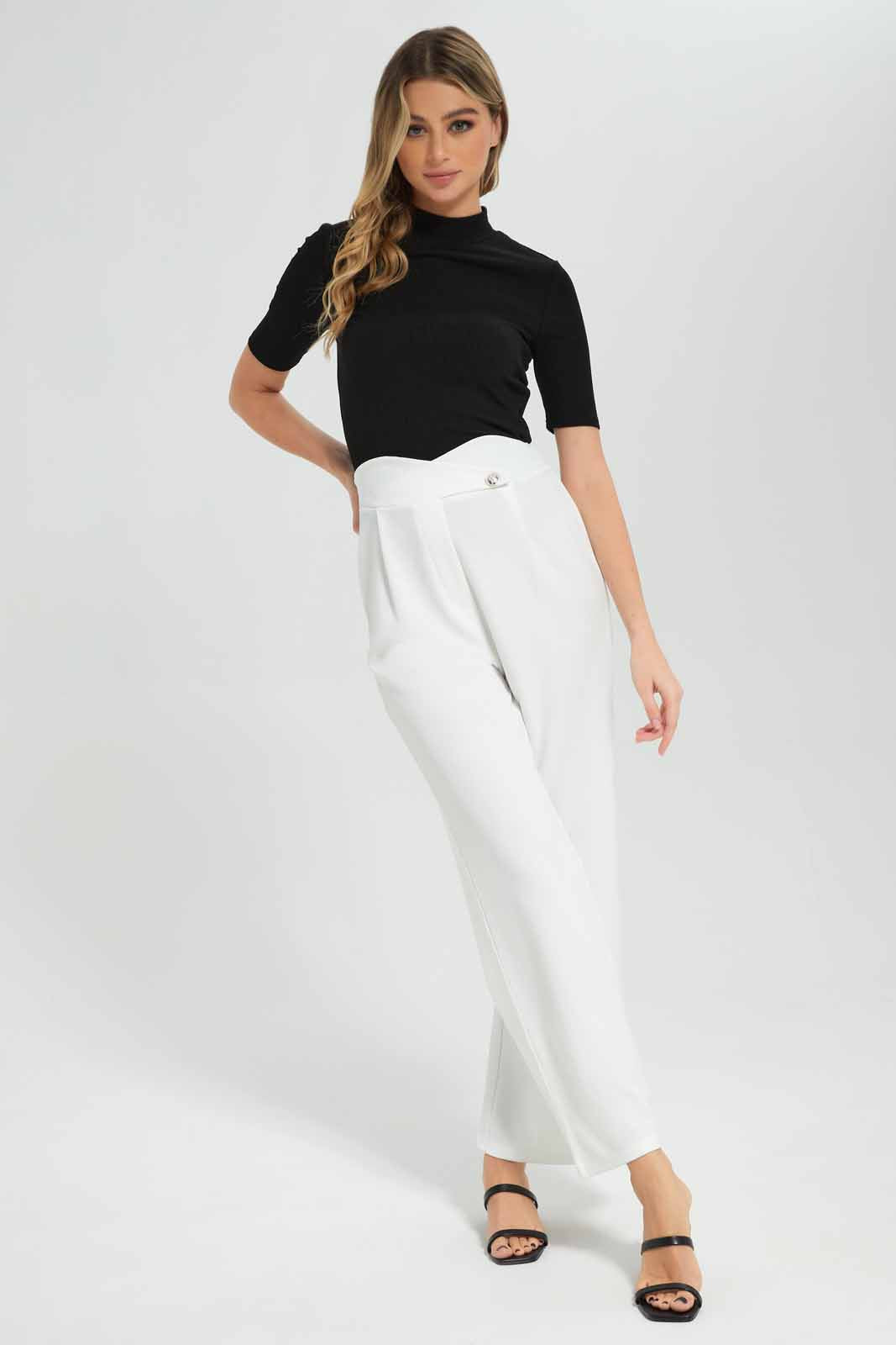 Redtag-Black-High-Neck-Ribbed-T-Shirt-Category:T-Shirts,-Colour:Black,-Deals:New-In,-Filter:Women's-Clothing,-New-In-Women-APL,-Non-Sale,-Section:Women,-W22B,-Women-T-Shirts-Women's-