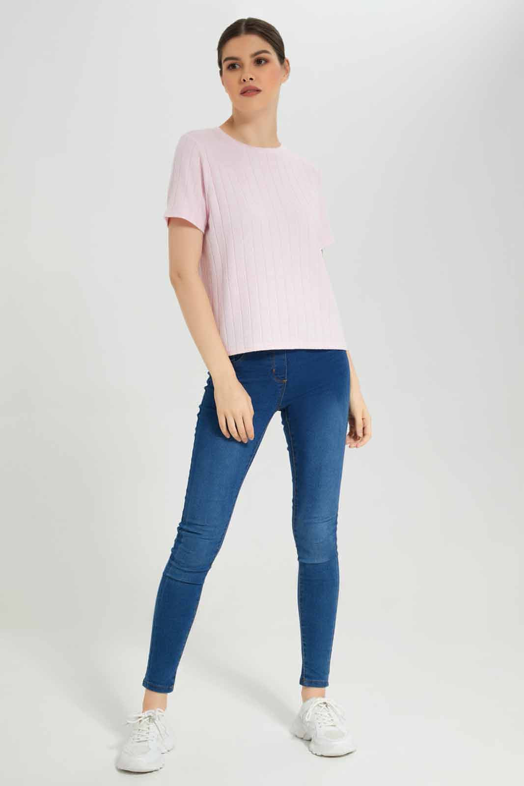 Redtag-Olive-Warm-Handle-Ribbed-T-Shirt-Category:T-Shirts,-Colour:Olive,-Deals:New-In,-Filter:Women's-Clothing,-New-In-Women-APL,-Non-Sale,-Section:Women,-W22B,-Women-T-Shirts-Women's-