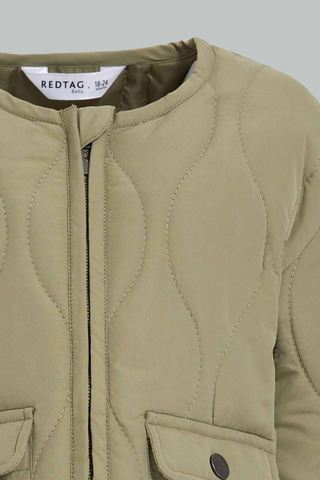 Redtag-Green-Quilted-Jacket-Loose-Fit-Category:Jackets,-Colour:Green,-Deals:New-In,-Dept:Boys,-Filter:Infant-Boys-(3-to-24-Mths),-INB-Jackets,-New-In-INB-APL,-Non-Sale,-Section:Boys-(0-to-14Yrs),-W22B-Infant-Boys-3 to 24 Months