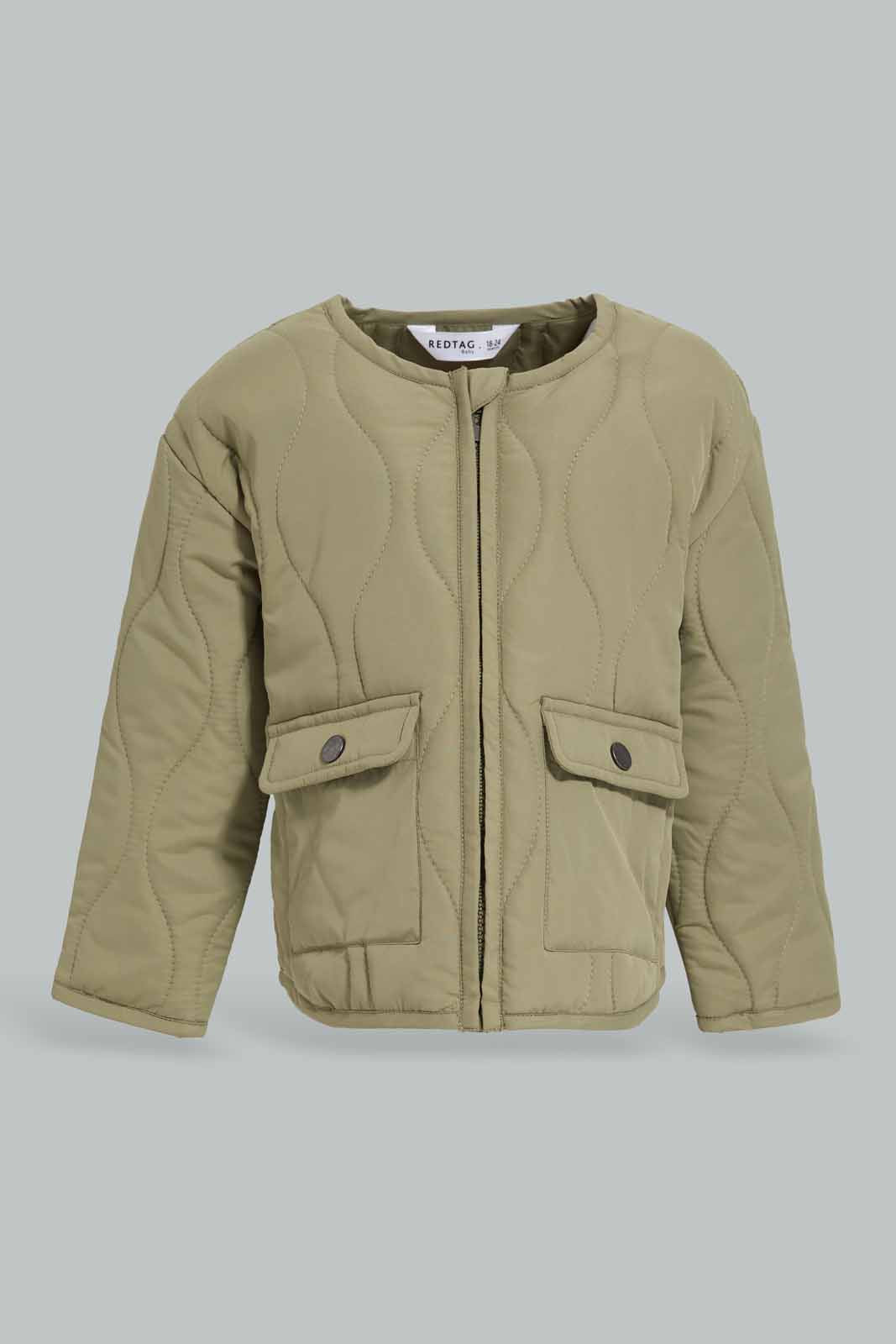 Redtag-Green-Quilted-Jacket-Loose-Fit-Category:Jackets,-Colour:Green,-Deals:New-In,-Dept:Boys,-Filter:Infant-Boys-(3-to-24-Mths),-INB-Jackets,-New-In-INB-APL,-Non-Sale,-Section:Boys-(0-to-14Yrs),-W22B-Infant-Boys-3 to 24 Months