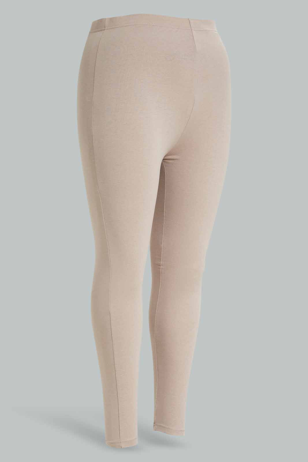 Redtag-Plus-Size-Women-Beige-and-Navy-Basic-Legging-Set-(2-Piece)-Category:Joggers,-Colour:Beige,-Colour:Navy,-Deals:New-In,-Dept:Ladieswear,-Filter:Plus-Size,-LDP-Joggers,-New-In-LDP-APL,-Non-Sale,-Section:Women,-W22B-Women's-