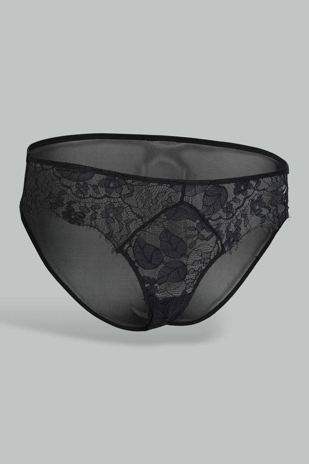 Redtag-Black-Lace-Bikini-Brief-Category:Briefs,-Colour:Black,-Deals:New-In,-Dept:Ladieswear,-Filter:Women's-Clothing,-New-In-Women-APL,-Non-Sale,-Section:Women,-W22B,-Women-Briefs--