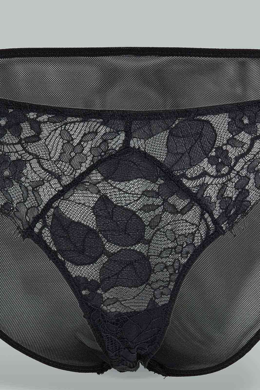 Redtag-Black-Lace-Bikini-Brief-Category:Briefs,-Colour:Black,-Deals:New-In,-Dept:Ladieswear,-Filter:Women's-Clothing,-New-In-Women-APL,-Non-Sale,-Section:Women,-W22B,-Women-Briefs--