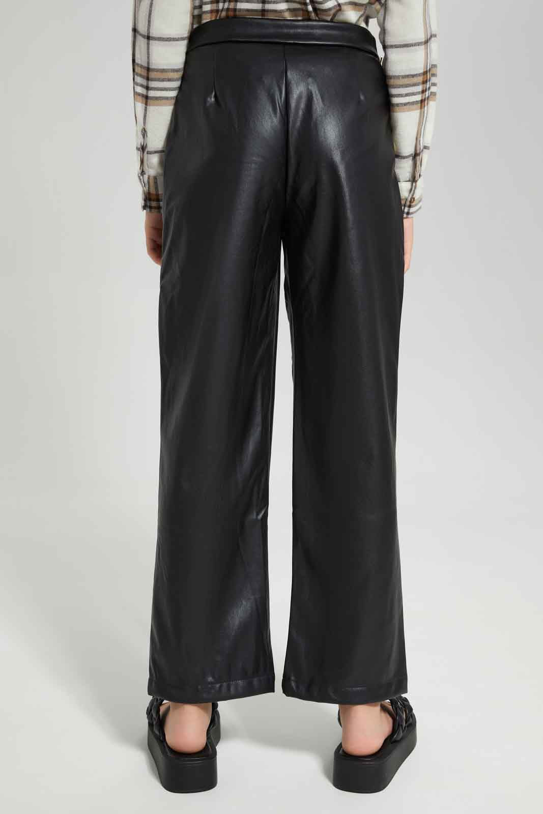 Redtag-Black-Pu-trouser-BTS,-Category:Trousers,-Colour:Black,-Deals:New-In,-Dept:Girls,-Filter:Senior-Girls-(8-to-14-Yrs),-GSR-Trousers,-New-In-GSR-APL,-Non-Sale,-Section:Girls-(0-to-14Yrs),-W22B-Senior-Girls-9 to 14 Years